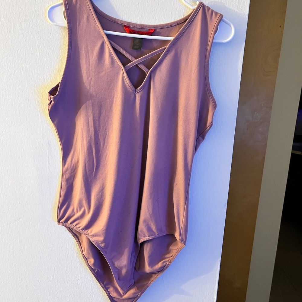 Hot Kiss Plum Criss-Cross Bodysuit